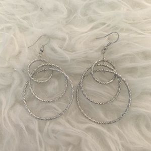 cute silver made earrings with circles